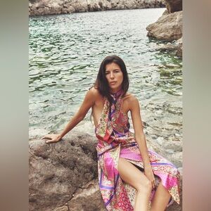 Zara Patchwork Halter Dress
